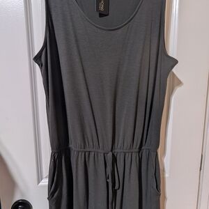Zenana Gray Sleeveless Romper With Pockets